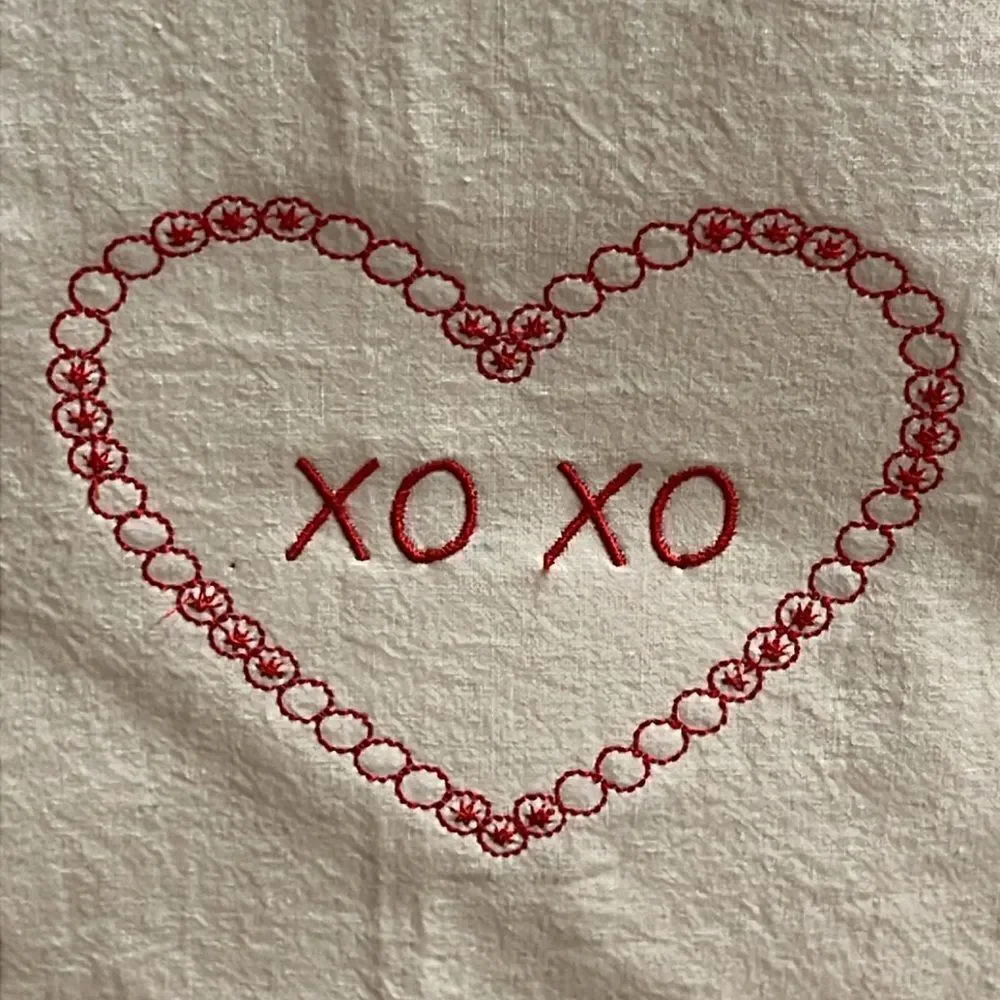 Heart Love Embroidered Holiday DG Collections Cotton 27